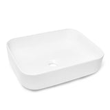 Biała ceramiczna owalna umywalka nablatowa  SAT Infinitio bez przelewu 50 x 39 cm