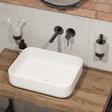 Biała ceramiczna owalna umywalka nablatowa  SAT Infinitio bez przelewu 50 x 39 cm