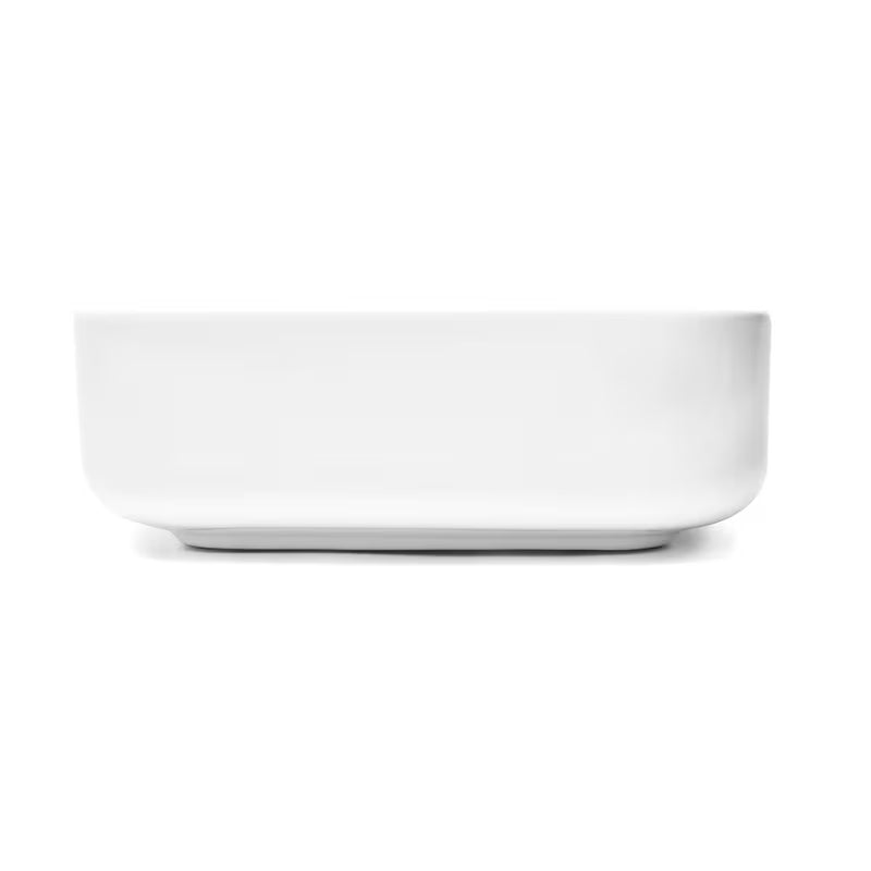 Biała ceramiczna owalna umywalka nablatowa  SAT Infinitio bez przelewu 50 x 39 cm