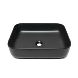 Matowoczarna ceramiczna umywalka nablatowa  SAT Infinitio bez przelewu, 50x39 cm