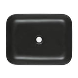 Matowoczarna ceramiczna umywalka nablatowa  SAT Infinitio bez przelewu, 50x39 cm