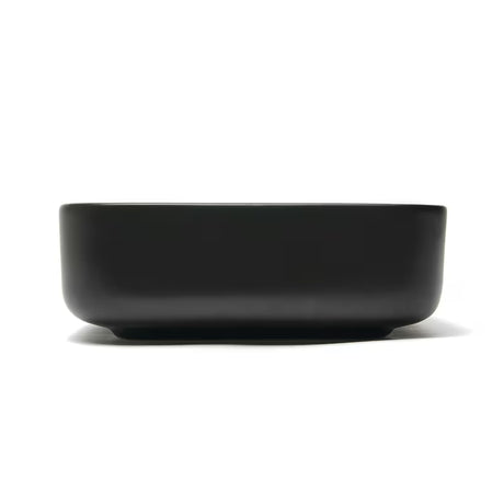 Matowoczarna ceramiczna umywalka nablatowa  SAT Infinitio bez przelewu, 50x39 cm