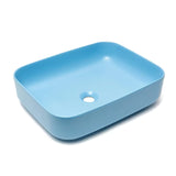 SAT Infinitio ceramiczna umywalka nablatowa  bez przelewu 50x39 cm w matowym niebieskim kolorze