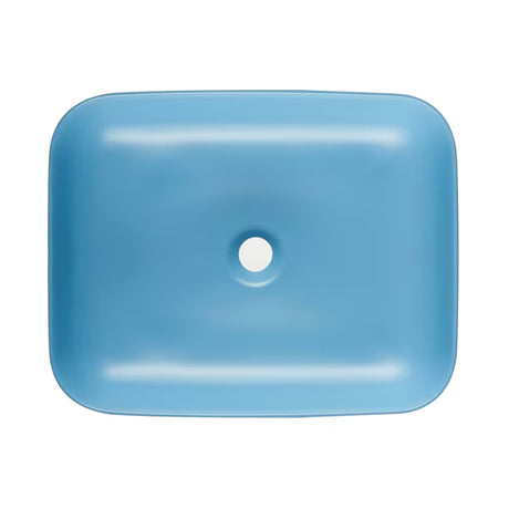 SAT Infinitio ceramiczna umywalka nablatowa  bez przelewu 50x39 cm w matowym niebieskim kolorze