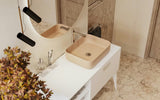 Matowobrązowa ceramiczna umywalka nablatowa  SAT Infinitio bez przelewu, 50x39 cm