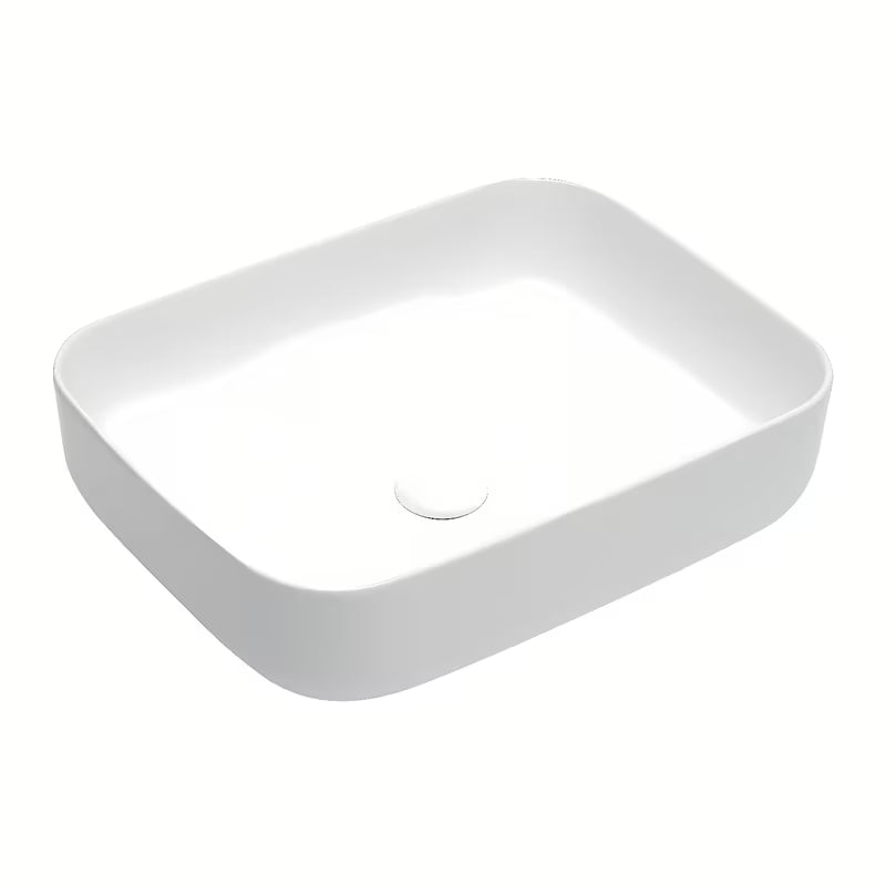 Matowa biała cienkościenna umywalka nablatowa  SAT Infinitio 50x39 cm bez przelewu