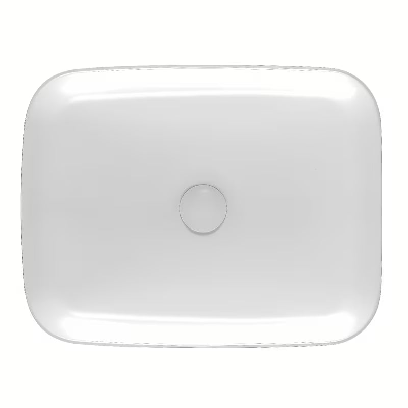 Matowa biała cienkościenna umywalka nablatowa  SAT Infinitio 50x39 cm bez przelewu