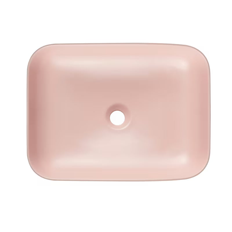 SAT Infinitio ceramiczna umywalka nablatowa  50x39 cm w matowym różu, bez przelewu.