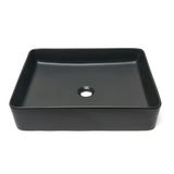 Matowoczarna ceramiczna umywalka nablatowa  SAT Infinitio 50x40 cm bez przelewu