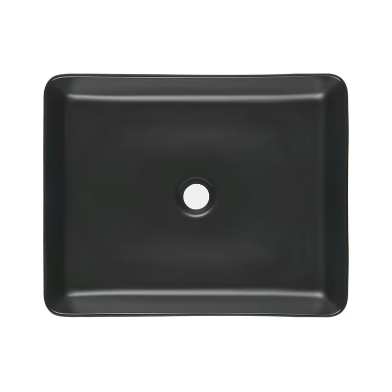 Matowoczarna ceramiczna umywalka nablatowa  SAT Infinitio 50x40 cm bez przelewu