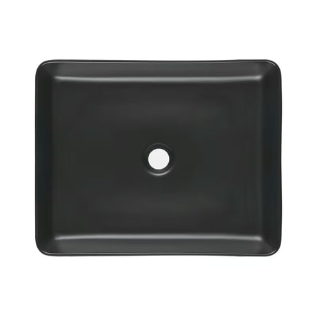Matowoczarna ceramiczna umywalka nablatowa  SAT Infinitio 50x40 cm bez przelewu