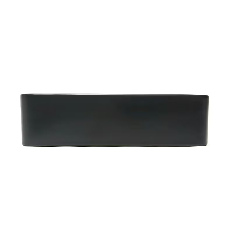 Matowoczarna ceramiczna umywalka nablatowa  SAT Infinitio 50x40 cm bez przelewu