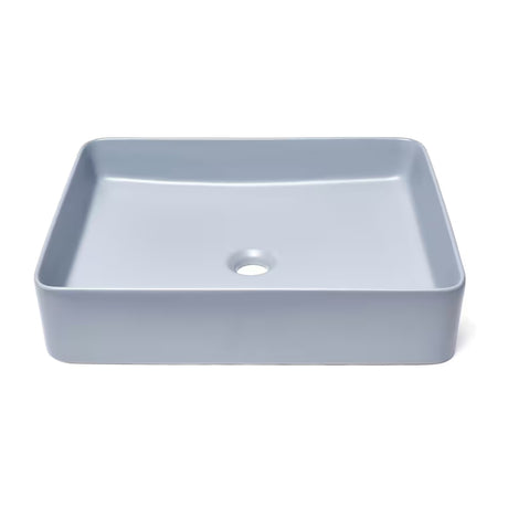 Matowobiałe ceramiczne umywalka nablatowa  SAT Infinitio 50x40 cm bez przelewu