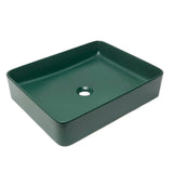 SAT Infinitio ceramiczna umywalka nablatowa  50x40 cm w ciemnozielonym macie bez przelewu.