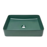 SAT Infinitio ceramiczna umywalka nablatowa  50x40 cm w ciemnozielonym macie bez przelewu.