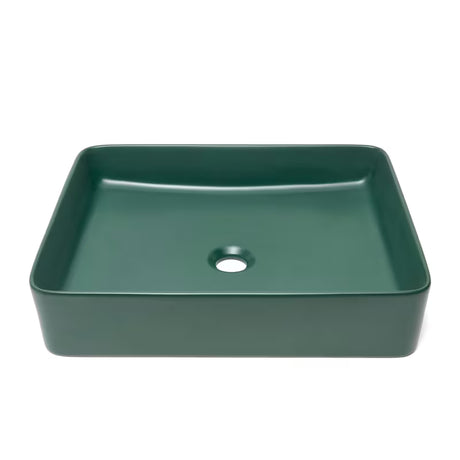 SAT Infinitio ceramiczna umywalka nablatowa  50x40 cm w ciemnozielonym macie bez przelewu.