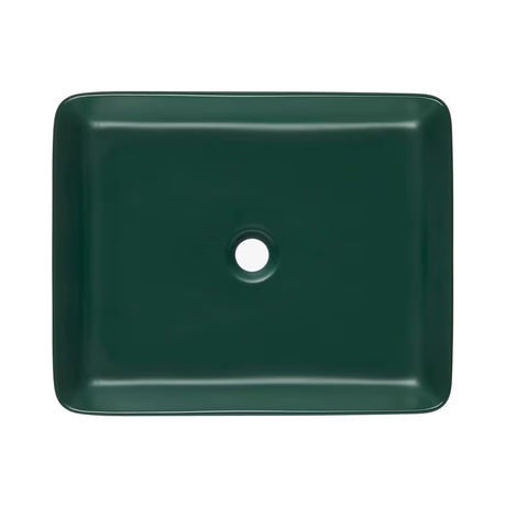 SAT Infinitio ceramiczna umywalka nablatowa  50x40 cm w ciemnozielonym macie bez przelewu.