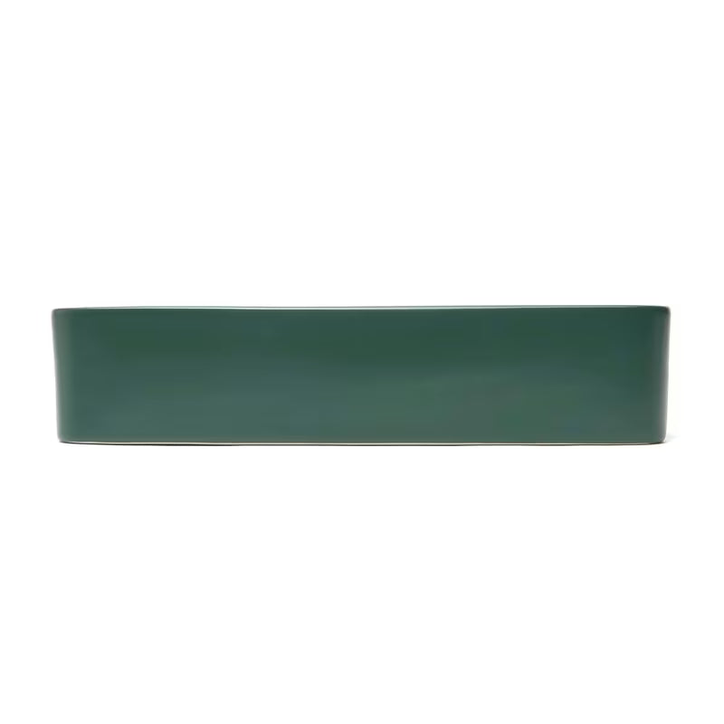 SAT Infinitio ceramiczna umywalka nablatowa  50x40 cm w ciemnozielonym macie bez przelewu.