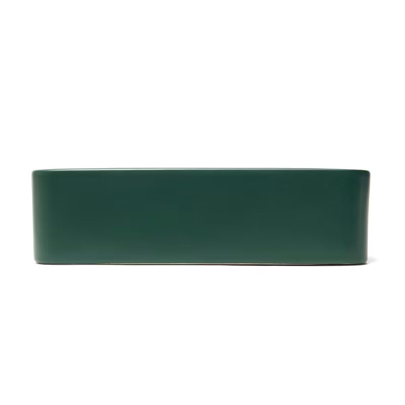 SAT Infinitio ceramiczna umywalka nablatowa  50x40 cm w ciemnozielonym macie bez przelewu.