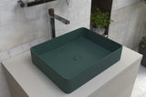 SAT Infinitio ceramiczna umywalka nablatowa  50x40 cm w ciemnozielonym macie bez przelewu.