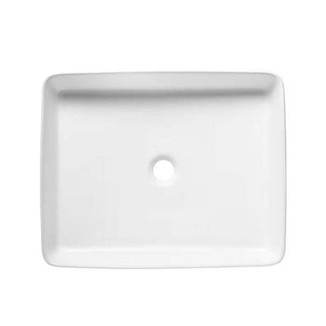 Matowobiałe ceramiczne umywalka nablatowa  SAT Infinitio 50x40 cm bez przelewu