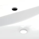 Biała ceramiczna owalna umywalka nablatowa  SAT Infinitio 60 x 40 cm bez przelewu z otworem pro baterię