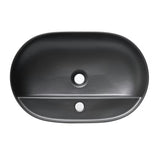 Matowoczarna ceramiczna umywalka nablatowa  SAT Infinitio 60x40 cm bez przelewu z otworem na baterię pro