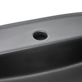Matowoczarna ceramiczna umywalka nablatowa  SAT Infinitio 60x40 cm bez przelewu z otworem na baterię pro