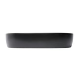 Matowoczarna ceramiczna umywalka nablatowa  SAT Infinitio 60x40 cm bez przelewu z otworem na baterię pro