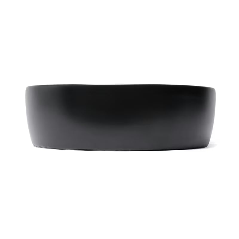 Matowoczarna ceramiczna umywalka nablatowa  SAT Infinitio 60x40 cm bez przelewu z otworem na baterię pro