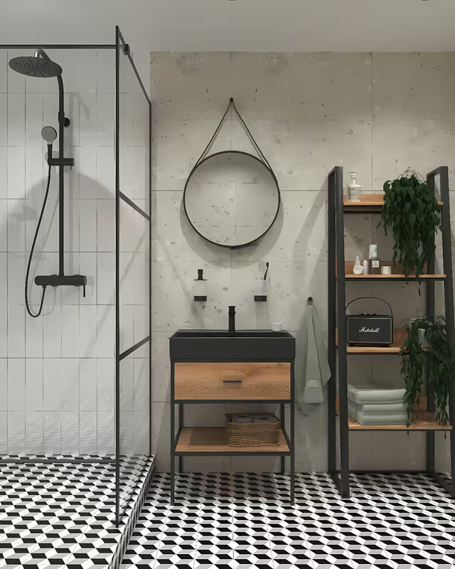 Ceramiczna umywalka SAT Infinitio 60,5 x 46,5 cm, czarny mat, z przelewem