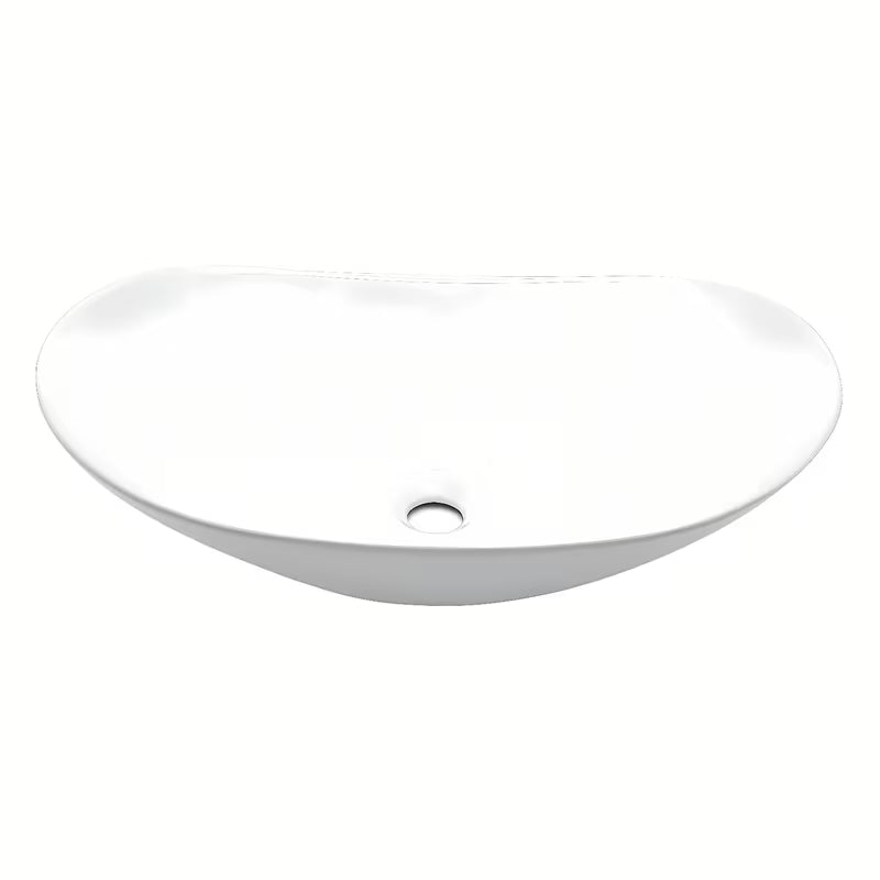 Biała ceramiczna umywalka nablatowa  SAT Infinitio 61,5 x 36 cm bez przelewu