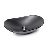 Matowoczarna ceramiczna umywalka nablatowa  SAT Infinitio bez przelewu 61,5x36 cm