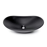 Matowoczarna ceramiczna umywalka nablatowa  SAT Infinitio bez przelewu 61,5x36 cm