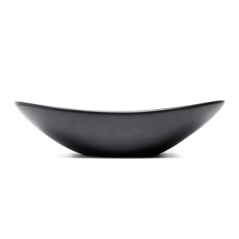 Matowoczarna ceramiczna umywalka nablatowa  SAT Infinitio bez przelewu 61,5x36 cm