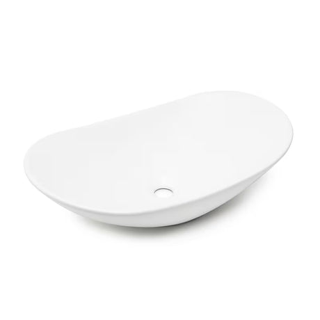 Biała ceramiczna umywalka nablatowa  SAT Infinitio bez przelewu o wymiarach 61,5x36 cm