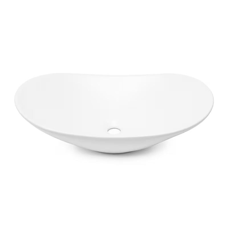 Biała ceramiczna umywalka nablatowa  SAT Infinitio bez przelewu o wymiarach 61,5x36 cm