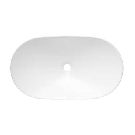 Biała ceramiczna umywalka nablatowa  SAT Infinitio bez przelewu o wymiarach 61,5x36 cm
