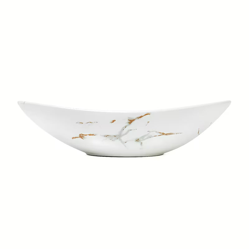 SAT Infinitio umywalka nablatowa  bez przelewu w białym macie z imitacją marmuru 61,5x36 cm