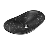 Umywalka nablatowa  SAT Infinitio bez przelewu w czarnym macie z dekorem marmuru 61,5x36 cm