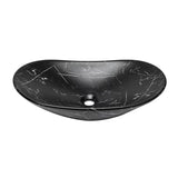 Umywalka nablatowa  SAT Infinitio bez przelewu w czarnym macie z dekorem marmuru 61,5x36 cm