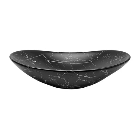 Umywalka nablatowa  SAT Infinitio bez przelewu w czarnym macie z dekorem marmuru 61,5x36 cm