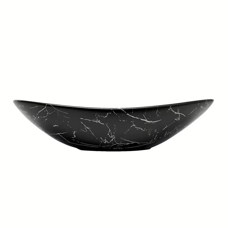 Umywalka nablatowa  SAT Infinitio bez przelewu w czarnym macie z dekorem marmuru 61,5x36 cm