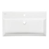 Biała ceramiczna umywalka SAT Infinitio 80,5x46,5 cm z przelewem i prostokątnym designem