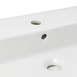 Biała ceramiczna umywalka SAT Infinitio 80,5x46,5 cm z przelewem i prostokątnym designem