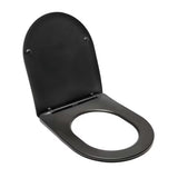 Czarno-matowe DESKA sedesowa SAT Infinitio z soft Close i EasyLock w zaokrąglonym designie.