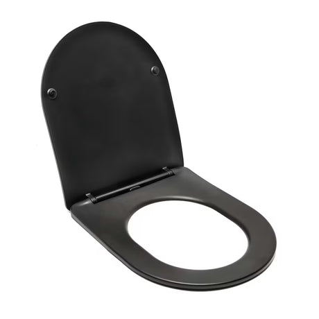Czarno-matowe DESKA sedesowa SAT Infinitio z soft Close i EasyLock w zaokrąglonym designie.