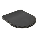 Czarno-matowe DESKA sedesowa SAT Infinitio z soft Close i EasyLock w zaokrąglonym designie.