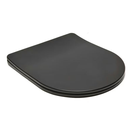 Czarno-matowe DESKA sedesowa SAT Infinitio z soft Close i EasyLock w zaokrąglonym designie.