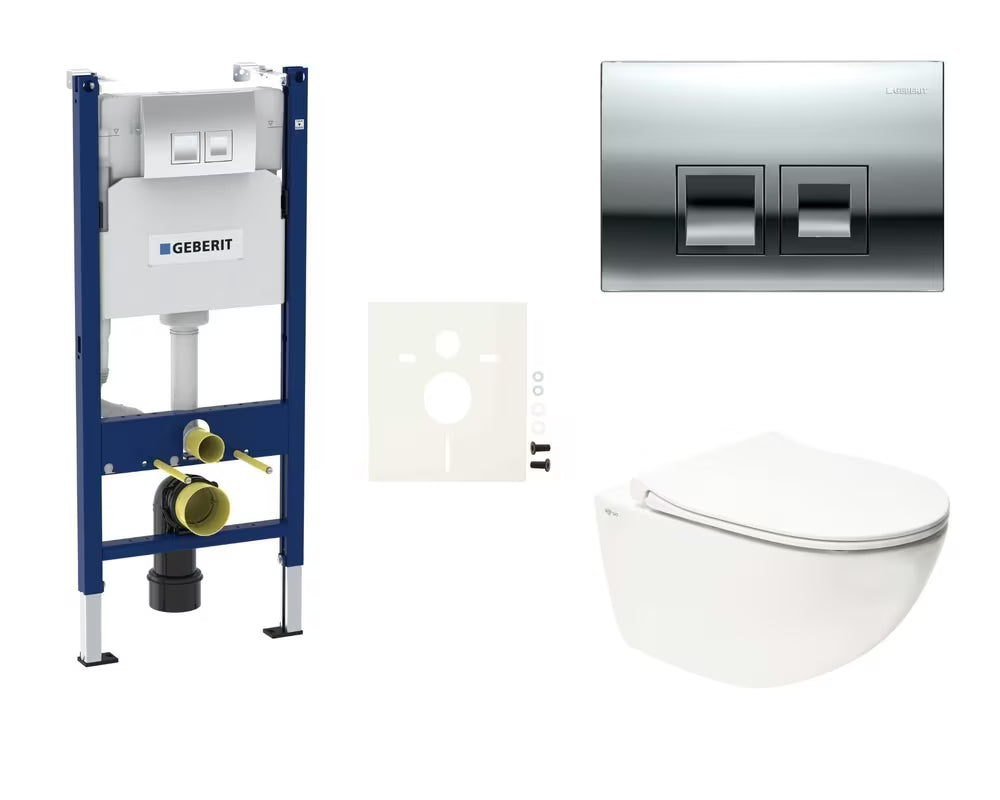 Zestaw WC podtynkowy SAT Infinitio z modułem Geberit Duofix, miską Rimless i deską soft Close